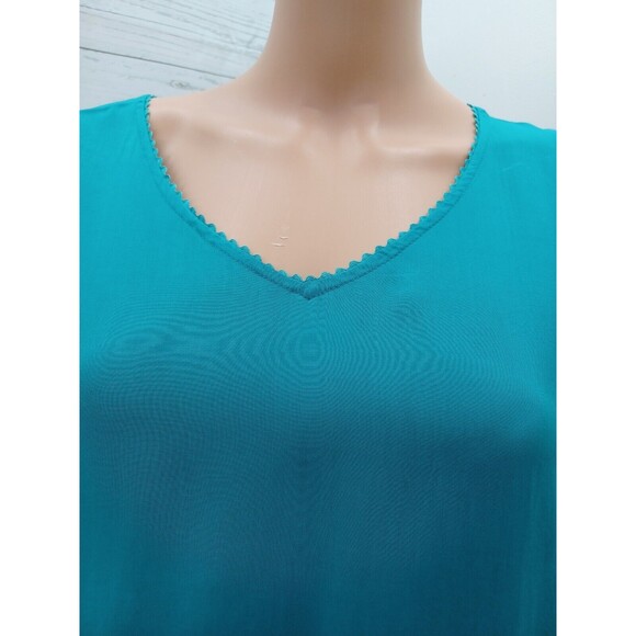 Lucky Brand Womens Turquoise Eyelet Ruffles Sleeveless Top Blouse XL NWT - Picture 3 of 11